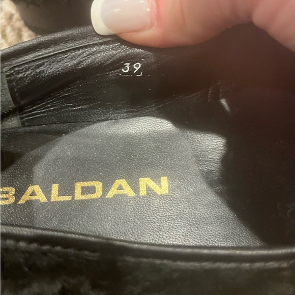 New Baldan leather fur low wedge heel size 39  US 8.5 - Picture 6 of 6